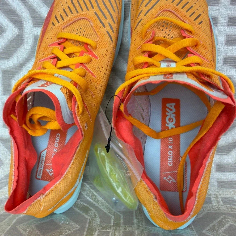 Hoka Cielo X LD Unisex US 8.5w 7M Orange Carbon Fiber Track Spike Racing Shoes